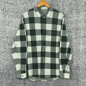Lululemon Shirt Mens XL Green Buffalo Check Plaid Flannel Snap Button Front